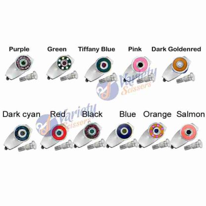 Silver Screw Set with Colorful Stone Tops – Hairdressing Scissors