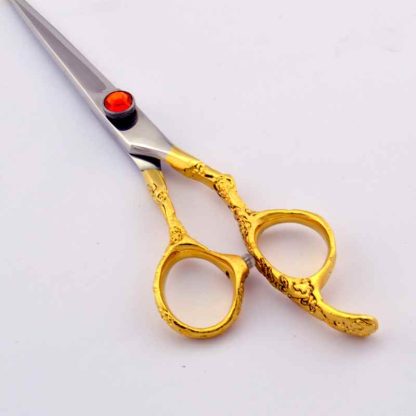 6.5 INCH Fancy hair stylist half golden scissors - Image 2