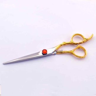 6.5 INCH Fancy hair stylist half golden scissors