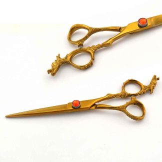 6.5 INCH Fancy hair stylist golden scissors