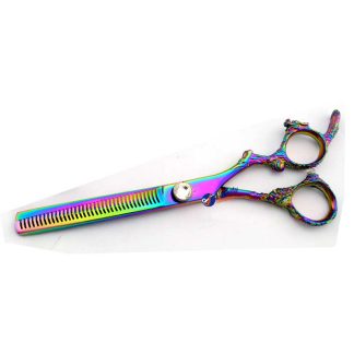 6.5 INCH Fancy rainbow hair stylist thinning scissors