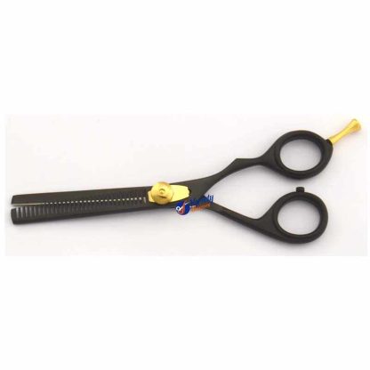 Black offset hair thinning scissors