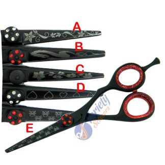 Black laser graphics scissors