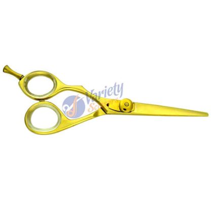 Left handed golden stylist scissors