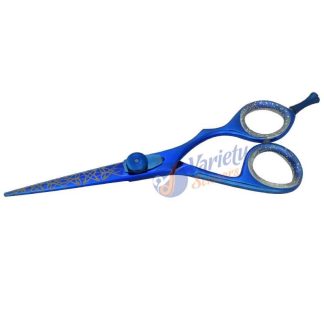 Blue titanium hairdressing shears