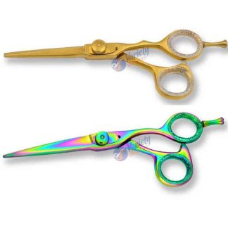 Semi offset golden and Rainbow Hair shears