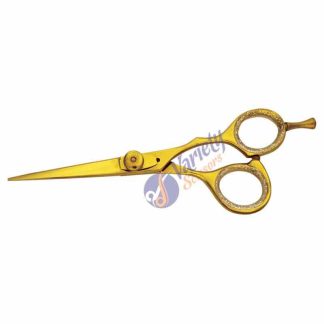 Offset golden hair stylist scissors