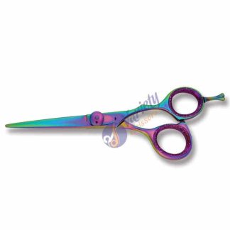 Offset rainbow hair stylist scissors