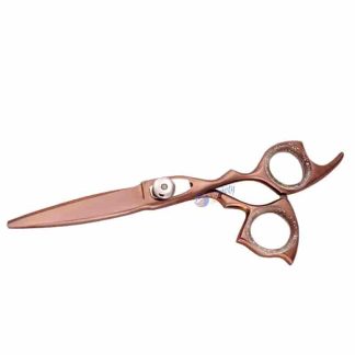 Offset rose gold hair styling scissors
