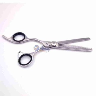 Semi offset left-handed thinning scissors