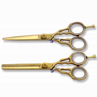 Fancy golden hair scissors set