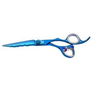Jeweled blue hair scissors