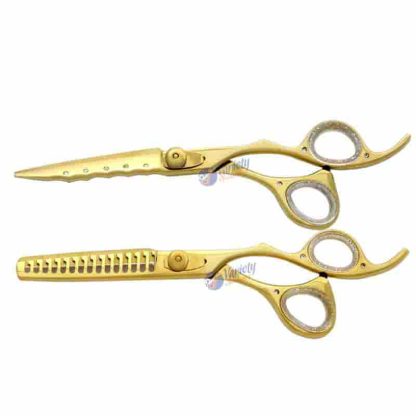 Jeweled golden hair scissors set