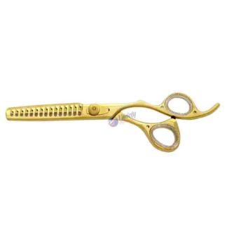 Jeweled golden thinning scissors