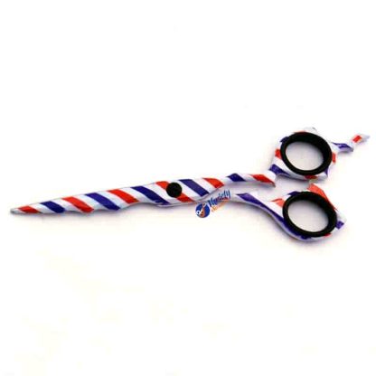 Barber pole hair scissors