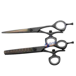 Swivel thumb gunmetal scissors set
