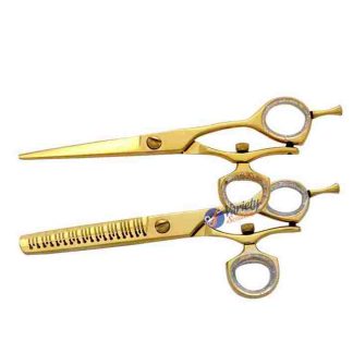 Swivel thumb golden scissors set