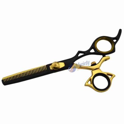 30 teeth Black and golden swivel fancy thinning scissors