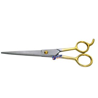 Half golden Straight pet grooming shears
