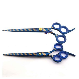 Triple Ring pet grooming blue designer shears
