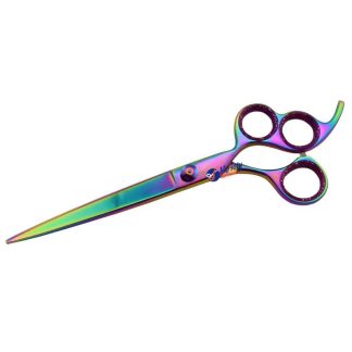 Triple Ring pet grooming rainbow straight shears