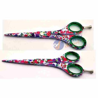 Multi color texture printed barber scissors